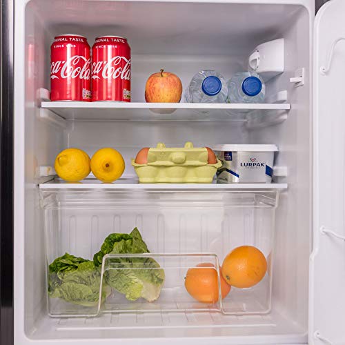 AMZUFF01BL 88L Black Freestanding Under Counter 2 Door Fridge Freezer