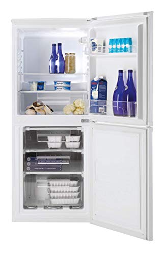 CANDY CSC1365WEN Static Freestanding Fridge Freezer, 173L Total Capacity, 55cm wide, LED lighting, large salad crisper, White