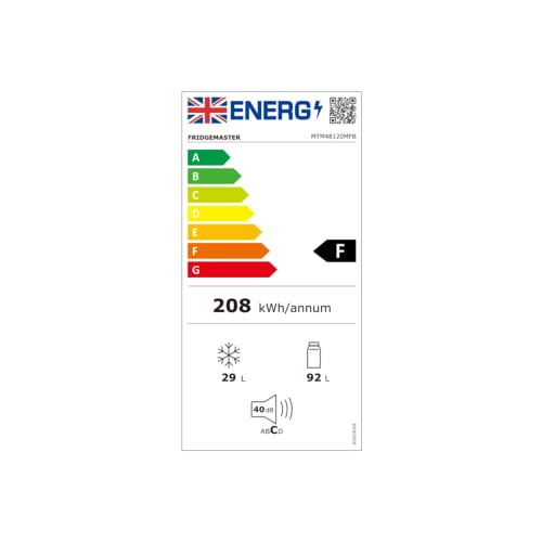 Fridgemaster 121 Litre 20/80 Freestanding Fridge Freezer - Black