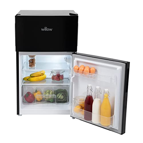 Willow WB50UCFF Under Counter Fridge Freezer, 2-Door, 4* Freezer Rating, 86L Capacity, Adjustable Thermostat, Low Noise Level, 2 Years Manufacturer’s Warranty (Black) [Energy Class F]