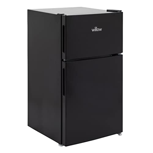 Willow WB50UCFF Under Counter Fridge Freezer, 2-Door, 4* Freezer Rating, 86L Capacity, Adjustable Thermostat, Low Noise Level, 2 Years Manufacturer’s Warranty (Black) [Energy Class F]
