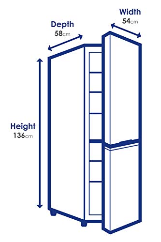 CANDY CSC1365WEN Static Freestanding Fridge Freezer, 173L Total Capacity, 55cm wide, LED lighting, large salad crisper, White