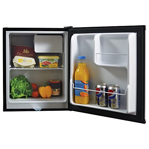 Igenix IG3711BL Table Top Fridge with 47 Litre Capacity, 4 Litre Freezer Compartment, 1 Wire Shelf, 2 Door Compartments, Reversible and Lockable Door, Black