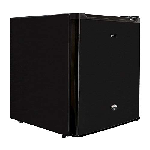 Igenix IG3711BL Table Top Fridge with 47 Litre Capacity, 4 Litre Freezer Compartment, 1 Wire Shelf, 2 Door Compartments, Reversible and Lockable Door, Black