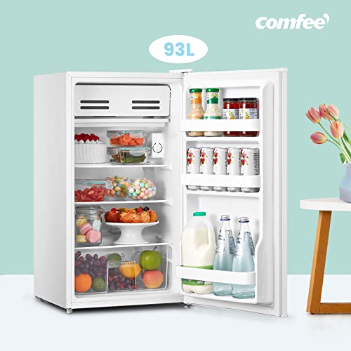 COMFEE' 93 Litre Fridge RCD93WH1(E) Under Counter Fridge with Reversible Door Hinge - White