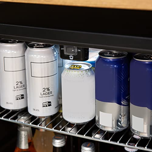 Russell Hobbs RHBC48SS 93 Litre/90 Can Undercounter Freestanding Beverage/Drinks Cooler for Wine, Drinks & Snacks (Stainless Steel)