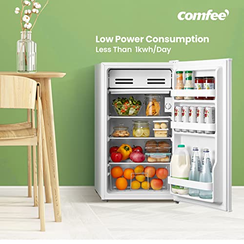 COMFEE' 93 Litre Fridge RCD93WH1(E) Under Counter Fridge with Reversible Door Hinge - White