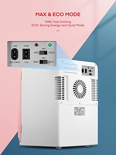 NORTHCLAN Mini Fridge for Bedrooms 15L, Small Skincare Fridge with ECO Quite Mode for Low Noise, AC/DC Powered for Skin Care, Food and Drinks, Office or Car, Pink