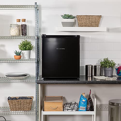 Russell Hobbs, RHTTLDR2B Table Top Larder Mini Fridge 40L Capacity, Quiet Running 39DB, Reversible Door, 0 to 8 Degrees Manual Temperature Control, Black