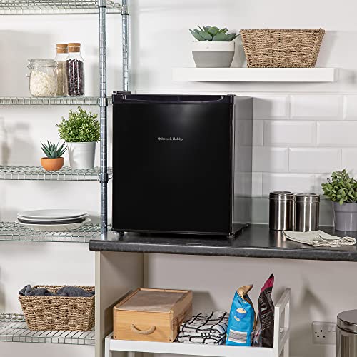 Russell Hobbs, RHTTLDR2B Table Top Larder Mini Fridge 40L Capacity, Quiet Running 39DB, Reversible Door, 0 to 8 Degrees Manual Temperature Control, Black