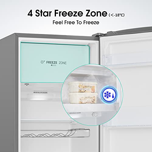 Hisense RR220D4ADF 52cm Freestanding Retro Fridge - 149 litre capacity - Auto Defrost - Wine Rack - Silver - F Rated