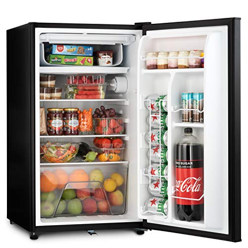 Subcold Eco100 LED Under-Counter Black Fridge | Freestanding Refrigerator | Solid Door with Chiller Box | LED Light + Lock & Key | Energy Efficient (100L, Black)
