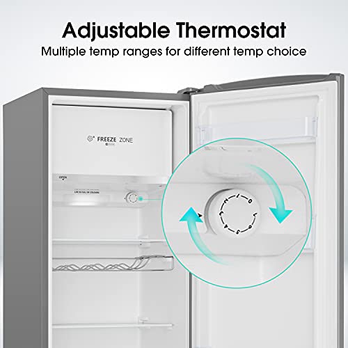 Hisense RR220D4ADF 52cm Freestanding Retro Fridge - 149 litre capacity - Auto Defrost - Wine Rack - Silver - F Rated