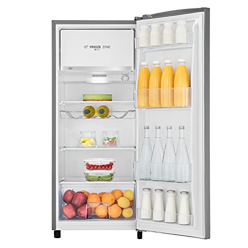 Hisense RR220D4ADF 52cm Freestanding Retro Fridge - 149 litre capacity - Auto Defrost - Wine Rack - Silver - F Rated