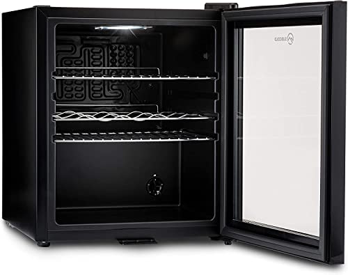 Subcold Super50 LED – Mini Fridge Black | 50L Beer, Wine & Drinks Fridge | LED Light + Lock & Key | Energy Efficient (Black)