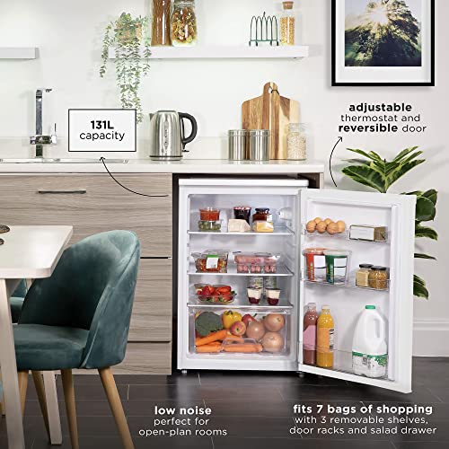 Russell Hobbs RH55UCLF4 Under Counter Freestanding Larder Fridge, 55cm Wide, White