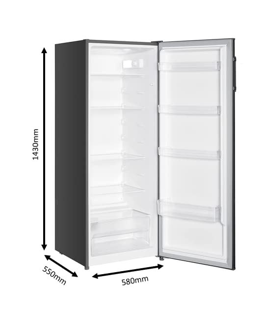 Cookology CTFR240IX 240L Tall Freestanding Fridge, 143cm High, 55cm Wide in Inox