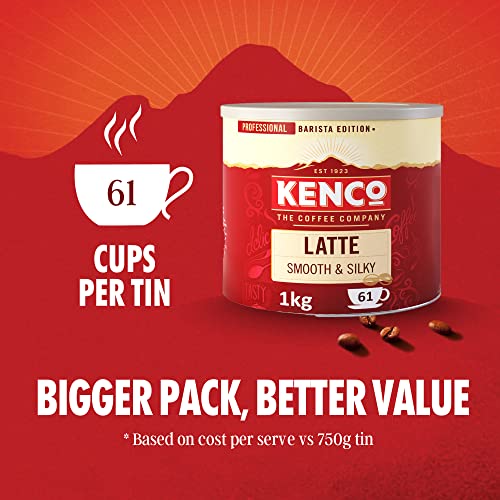 Kenco Latte Instant Coffee 1kg - Tin 1kg (Pack of 1)