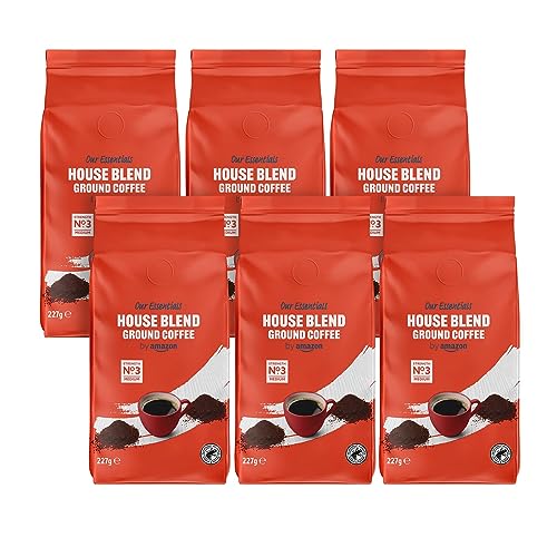Our Essentials by Amazon House Blend Ground Coffee, Medium Roast 1.36 kg (6 Packs of 227g) (Previously Solimo)