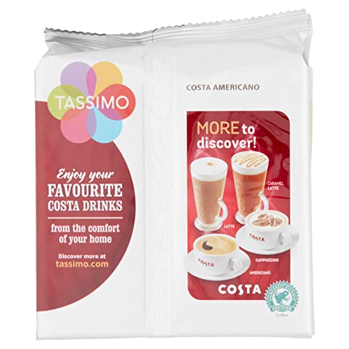 Tassimo Costa Americano Coffee Pods x16 (Pack of 5, Total 80 Drinks)