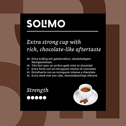 Amazon Brand - Solimo Ristretto Intenso Nespresso Compatible Coffee Capsules, Dark Roast, 100 Count (2 Packs of 50), Rainforest Alliance Certified