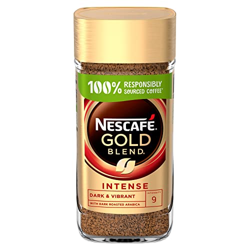 Nescafé Gold Blend Intense Instant Coffee, Rich & Full-Bodied Dark Roasted Coffee, Arabica & Robusta Coffee, Premium Instant Coffee, 200g