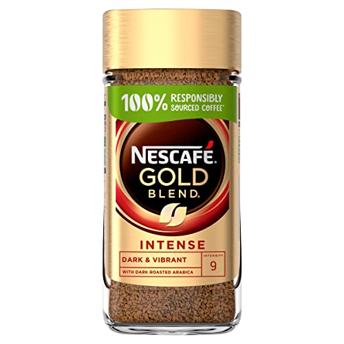 Nescafé Gold Blend Intense Instant Coffee, Rich & Full-Bodied Dark Roasted Coffee, Arabica & Robusta Coffee, Premium Instant Coffee, 200g