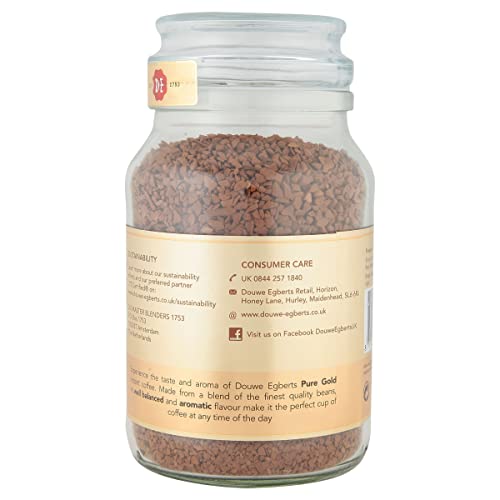 Douwe Egberts Pure Gold Medium Roast Instant Coffee 190g (Pack of 6 Jars, Total 1.14kg)