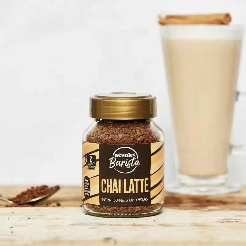 Beanies Flavoured Instant Coffee Pick Any 6 Jars (50g) from 38+ Blends Inc. Chai Latte, Decaf Coffee, Nutty Hazelnut, Mocha, Creamy Caramel, Amaretto Almond, double chocolate, mince pie