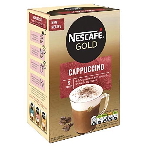 Nescafé Gold Cappuccino Instant Coffee, 8 x 15.5g, 8 Count (Pack of 1)