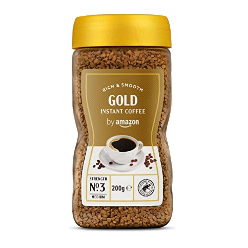 by Amazon Gold Instant Coffee, Medium Roast, 200g, Rainforest Alliance Certified
