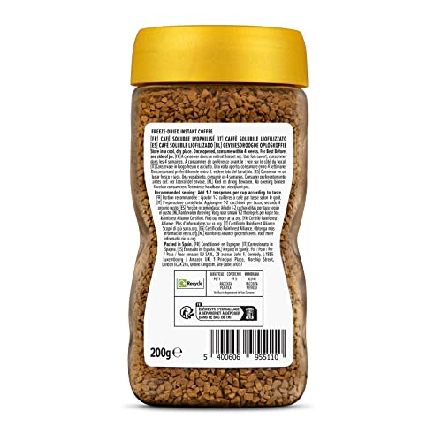by Amazon Gold Instant Coffee, Medium Roast, 200g, Rainforest Alliance Certified