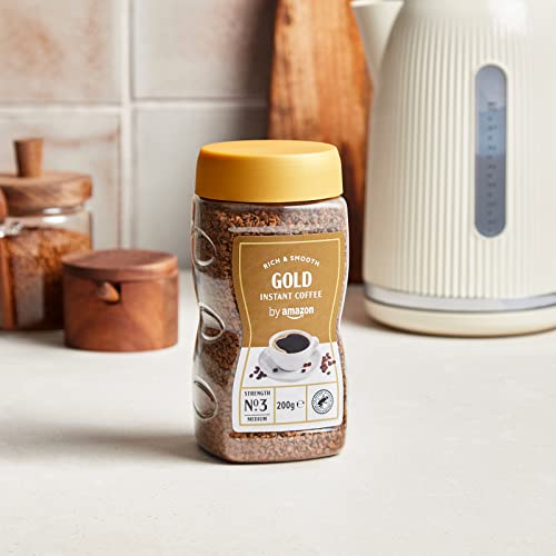 by Amazon Gold Instant Coffee, Medium Roast, 200g, Rainforest Alliance Certified