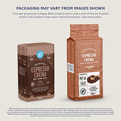 by Amazon Espresso Crema Ground Coffee, 500g (2 x 250g) - Rainforest Alliance Certified (Previously Happy Belly brand)