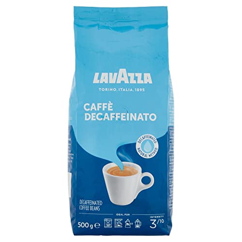 Lavazza Decaffeinated, 100% Arabica Medium Roast Coffee Beans, 500g Pack