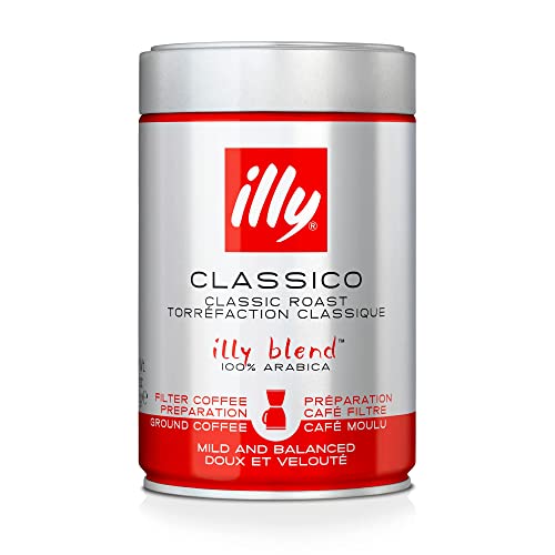 illy Coffee, Classico Filter Coffee, Medium Roast, 100% Arabica Ground Coffee, 250g