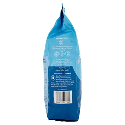 Lavazza Decaffeinated, 100% Arabica Medium Roast Coffee Beans, 500g Pack