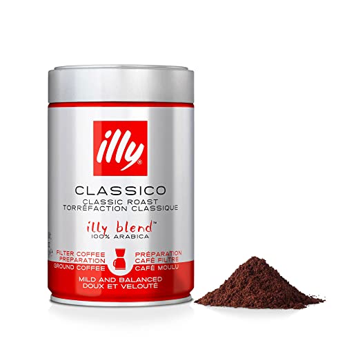 illy Coffee, Classico Filter Coffee, Medium Roast, 100% Arabica Ground Coffee, 250g