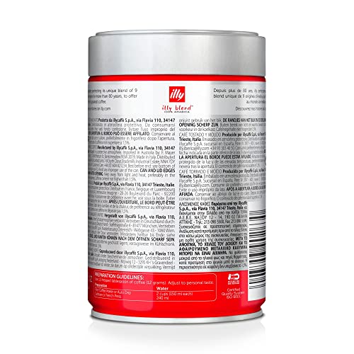 illy Coffee, Classico Filter Coffee, Medium Roast, 100% Arabica Ground Coffee, 250g