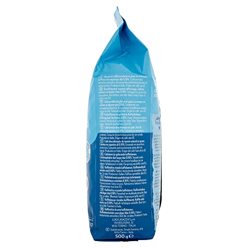 Lavazza Decaffeinated, 100% Arabica Medium Roast Coffee Beans, 500g Pack