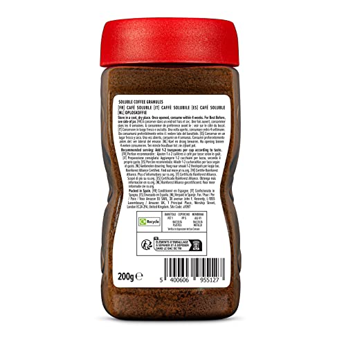Our Essentials by Amazon Classic Instant Coffee, Dark Roast, 200g, Rainforest Alliance Certified