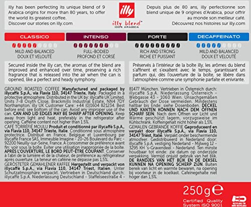 illy Coffee, Classico Filter Coffee, Medium Roast, 100% Arabica Ground Coffee, 250g