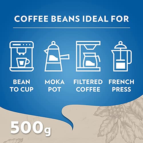 Lavazza Decaffeinated, 100% Arabica Medium Roast Coffee Beans, 500g Pack