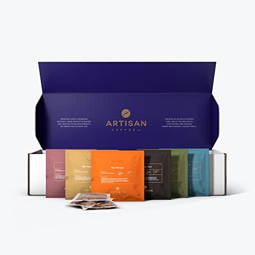 Artisan Coffee Co. The Coffee Bag Tasting Collection | Individually Wrapped Coffee Bags | Coffee Gift Set | Assortment of Characteristic Blends and Roasts | 100% Arabica Beans | 18 Coffee Bags