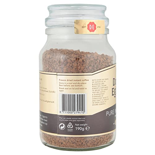Douwe Egberts Pure Indulgence Dark Roast Instant Coffee 190g (Pack of 6 Jars, Total 1.14kg)