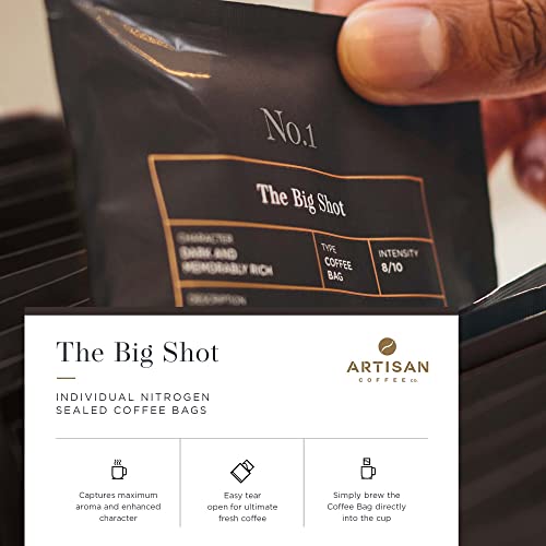 Artisan Coffee Co. The Coffee Bag Tasting Collection | Individually Wrapped Coffee Bags | Coffee Gift Set | Assortment of Characteristic Blends and Roasts | 100% Arabica Beans | 18 Coffee Bags
