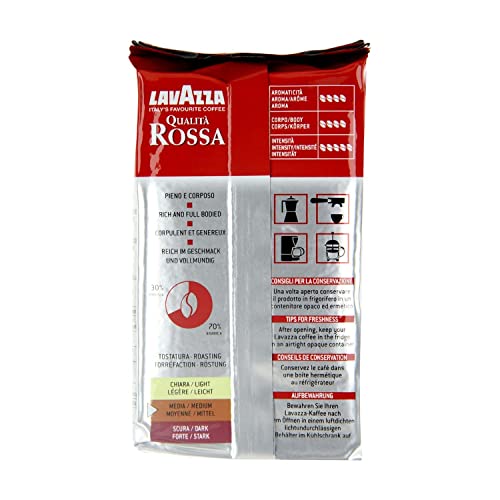 Lavazza Qualita Rossa Ground Coffee 250g (Pack of 4)
