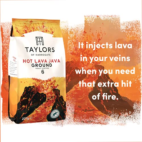 Taylors of Harrogate Hot Lava Java Ground Coffee, 227g (Pack of 6)