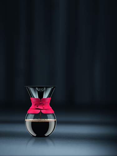 Bodum Pour Over Coffee Maker with Filter, Borosilicate Glass - 1.0 L, Black