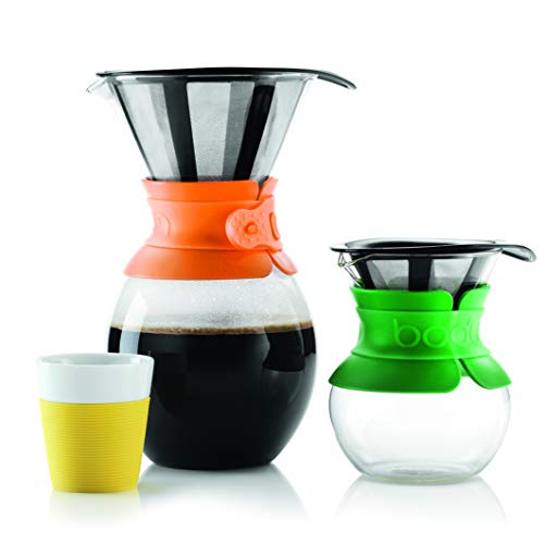 Bodum Pour Over Coffee Maker with Filter, Borosilicate Glass - 1.0 L, Black